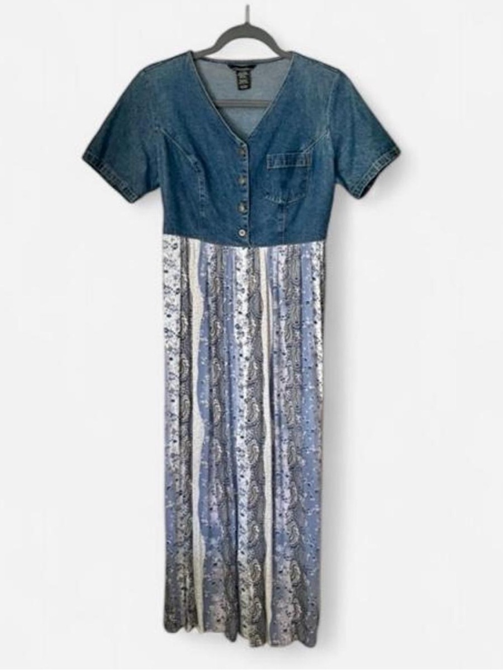 Vintage Denim and Paisley Cottage Cowgirl Dress